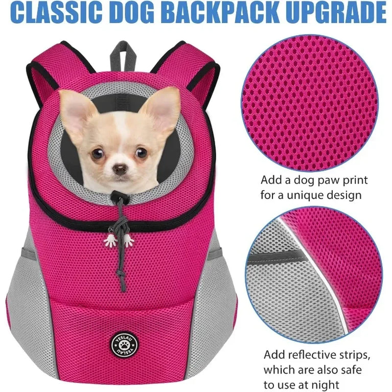 New Dog Pet Backpack Carrier Travel Bag Front Pack Breathable Adjustable Safety Outdoor