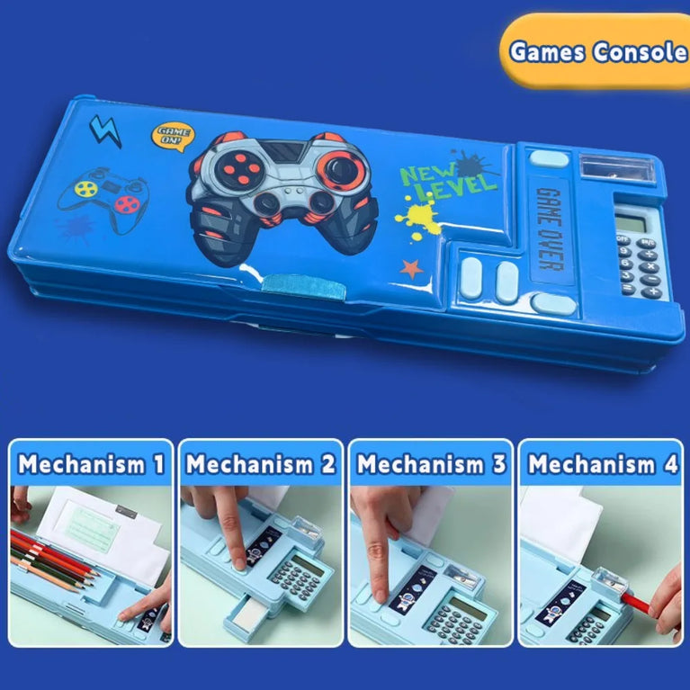 Multifunctional Pencil Case | Integrated Calculator & Sharpener Stationery Box