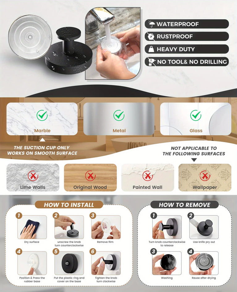 Vacuum Suction Cup Hooks Punch Free Bath Sucker Hook Wall Hook Hanger Glass Kitchen Bathroom Hooks for Towel Handbag