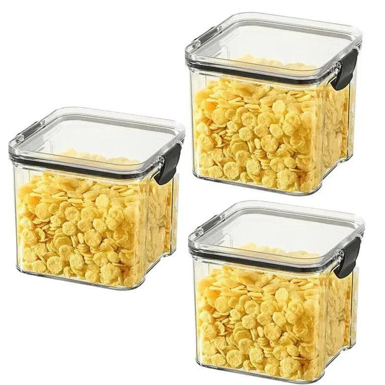 Plastic Food Containers with Lids Large Capacity Airtight Storage Jars