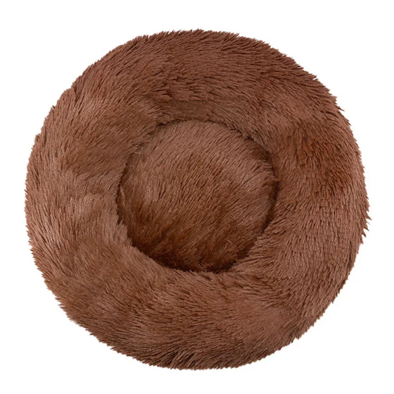 Round Plush Environment Friendly Dog Bed 40-90cm Soft Warm Pet Sleeping Nest