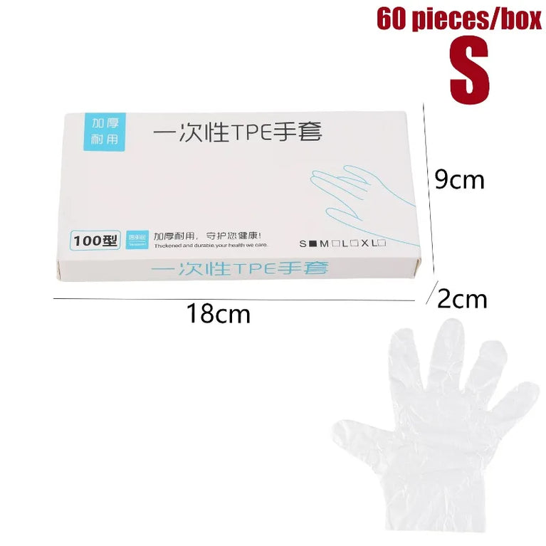 Disposable Gloves Transparent Kitchen Food Prep BBQ Gloves 60PCS Box