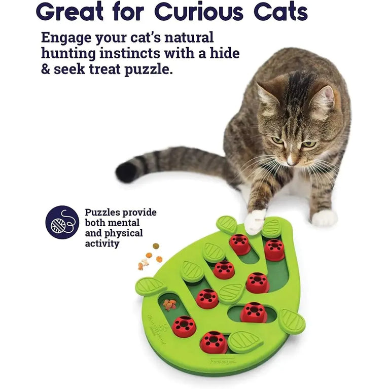 Cat Puzzle Treat Toy Interactive Adjustable Difficulty Plastic Mental Stimulation Feeding Game
