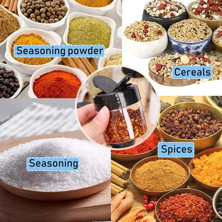 Transparent Seasoning Jars Reusable Spice Storage Bottles Kitchen Container Set
