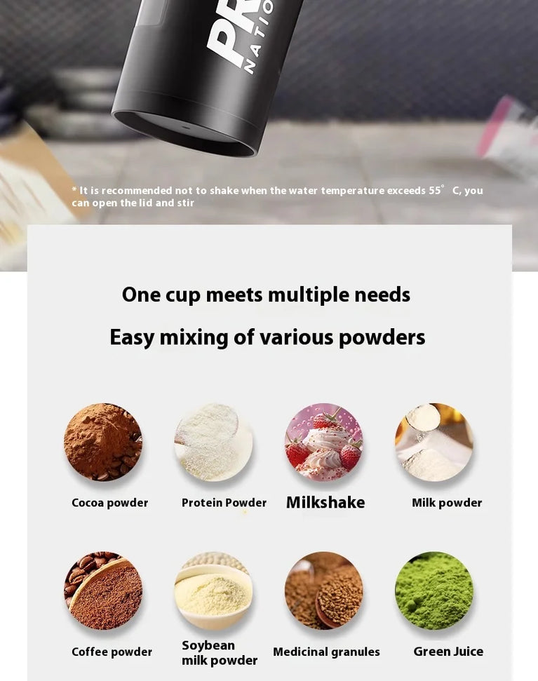 Protein Shaker Fitness Sports Waterbottle Mixing Cup for Gym Use