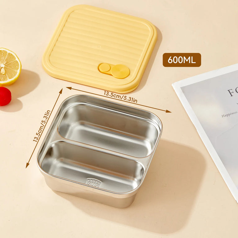 Portable Large Capacity Sealed Bento Lunch Box Stainless Steel Fruit Salad Food Container