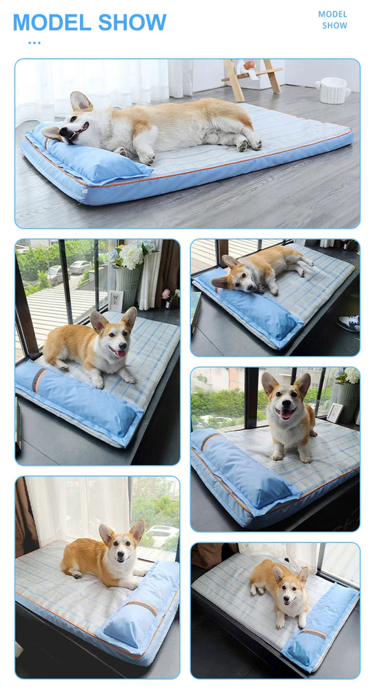 Summer Cooling Orthopedic Memory Foam Dog Bed Waterproof Washable Pillow Bed
