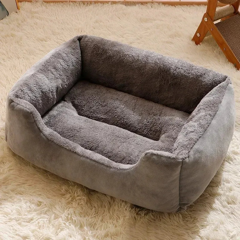 Soft Plush Cat Bed Basket Cozy Breathable Winter Pet Sleeping Nest Accessories