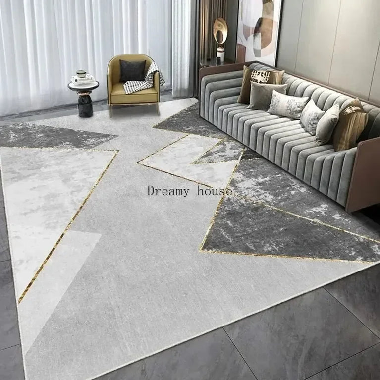 Modern Geometric Non-Slip Washable Area Rugs for Home Spaces