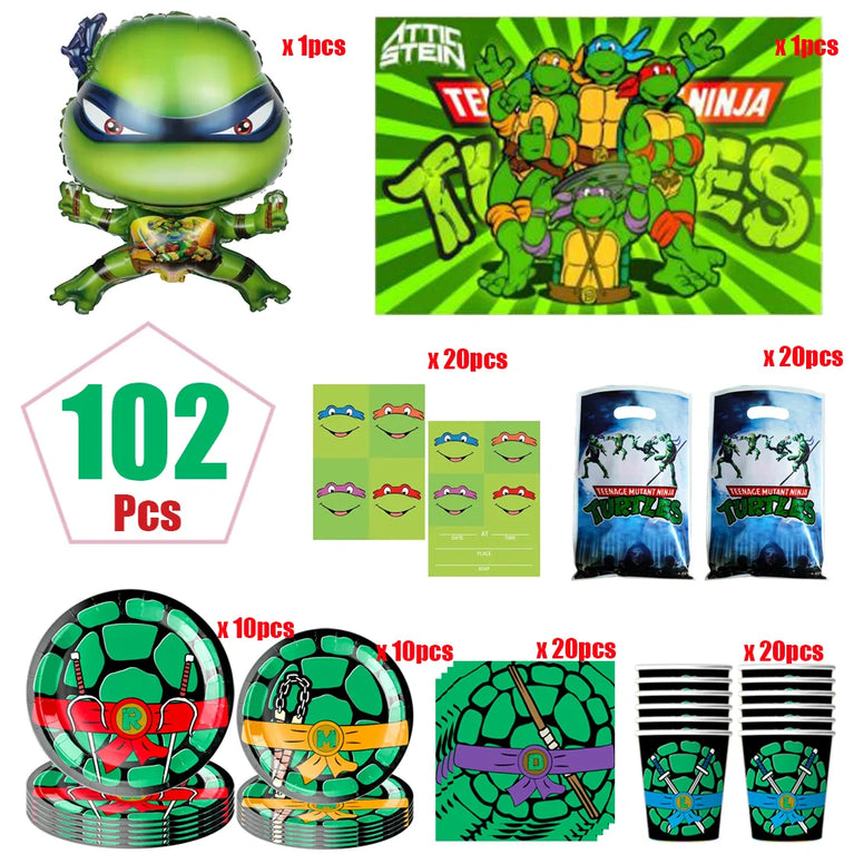 Decoration Birthday Turtlei Disposable Tableware Set Party