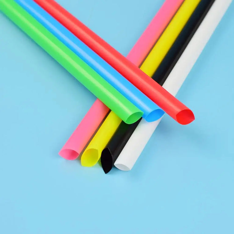 50PCS Jumbo Colored Bubble Tea Straws 19cm Disposable Use