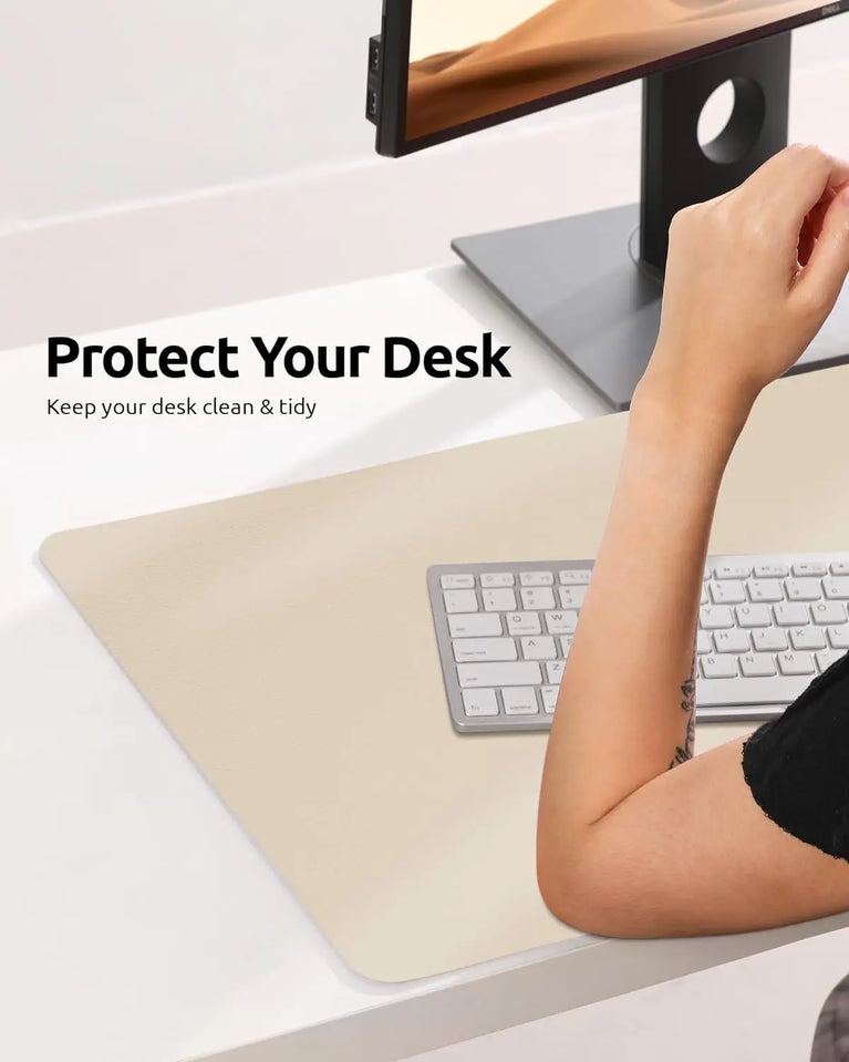 Professional Leather Desk Pad | Large Non-Slip Mouse Pad & Desk Protector