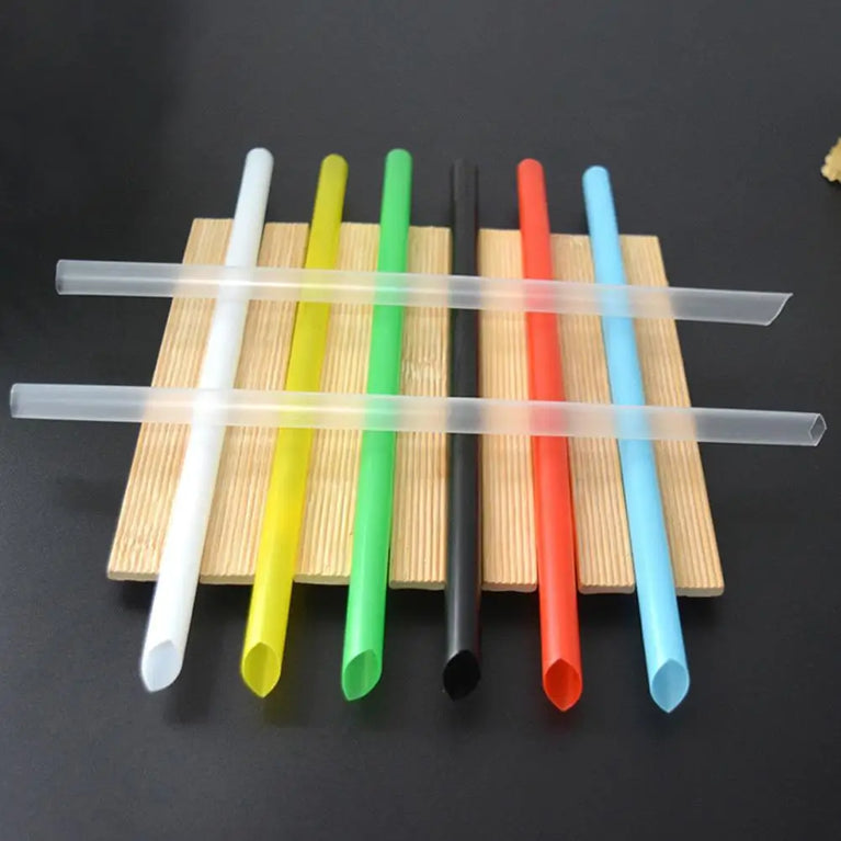 50PCS Jumbo Colored Bubble Tea Straws 19cm Disposable Use