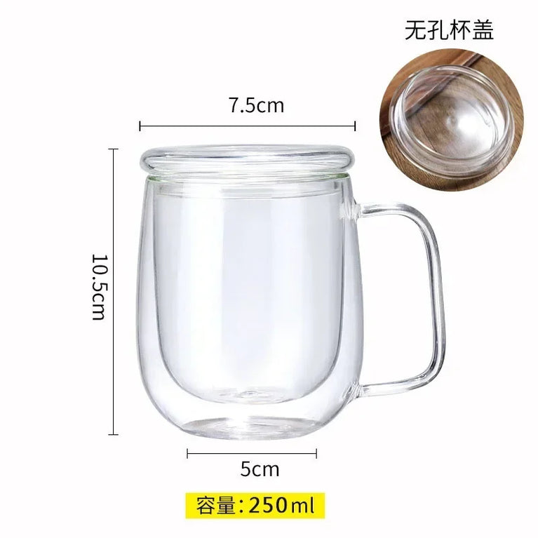 Double-Wall Borosilicate Glass Cup | Heat-Resistant Insulated Drinkware