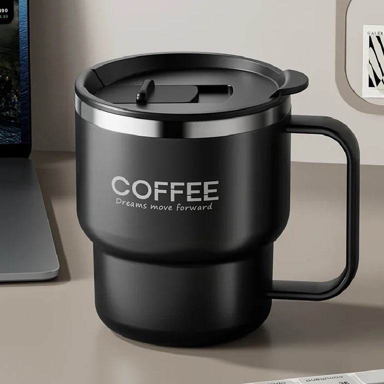 304 Stainless Steel Double Wall Coffee Mug with Handle Leakproof Cup