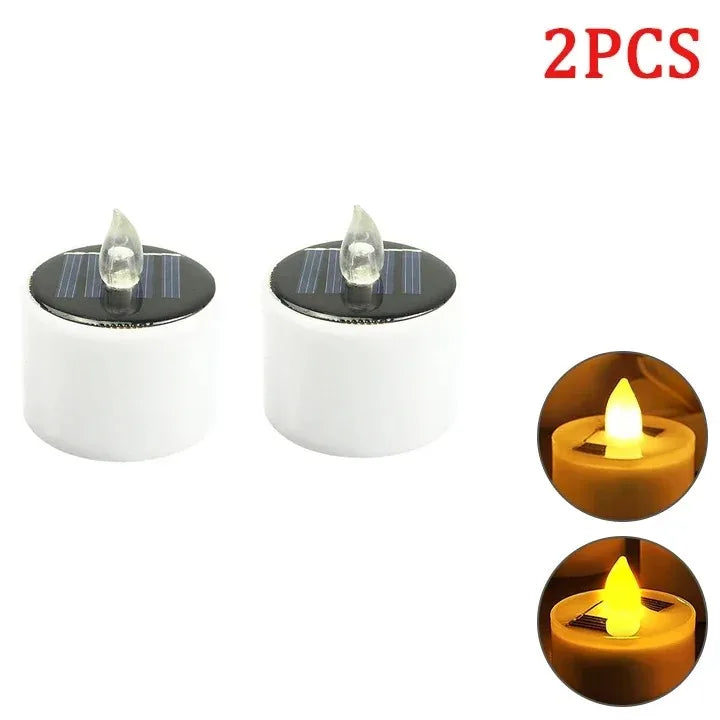 Solar LED Flameless Tea Lights | 10-Piece Waterproof Outdoor Rechargeable Candles