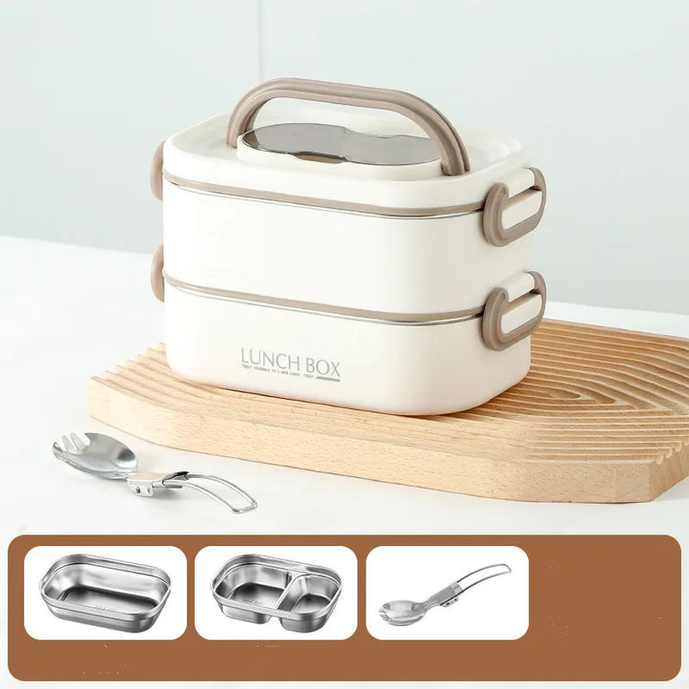 Stainless Steel 304 Thermal Lunch Box with Insulation Bag 1500ml