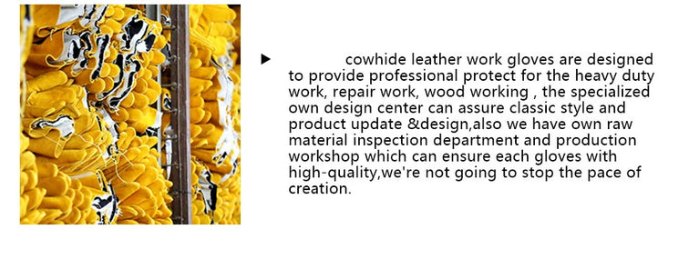 Cowhide Leather Gardening Gloves Reinforced Palm Tough Work Use