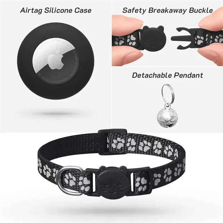 Airtag Cat Collar Breakaway Reflective Adjustable 7-12In GPS Collar