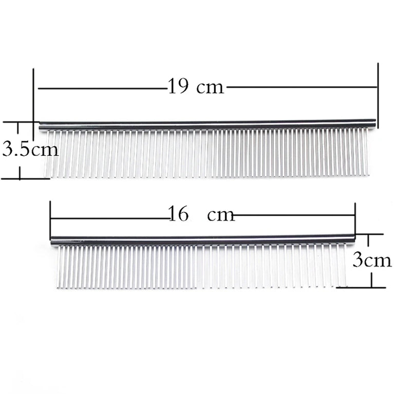 Stainless Steel Dog Comb Long Thick Hair Fur Removal Grooming Dematting Tool