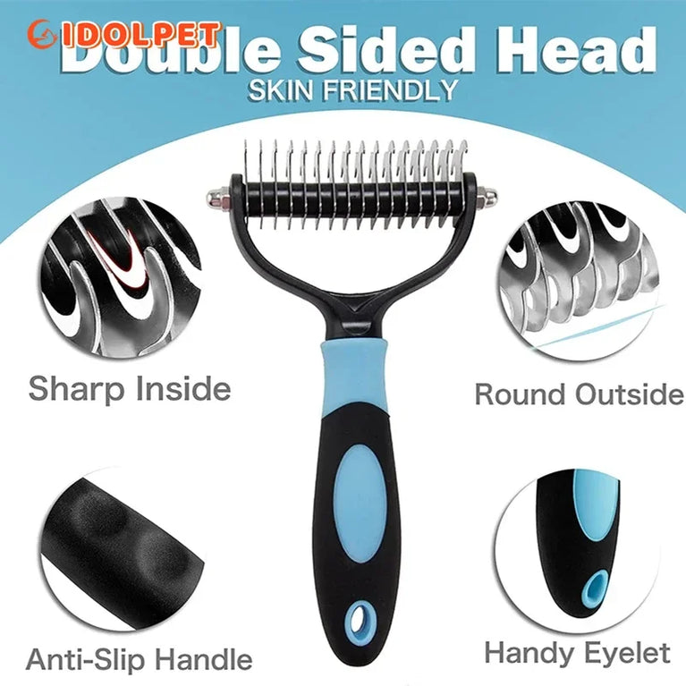 BOLD Professional Pet Deshedding Brush 2 Sided Dematting Cat Grooming