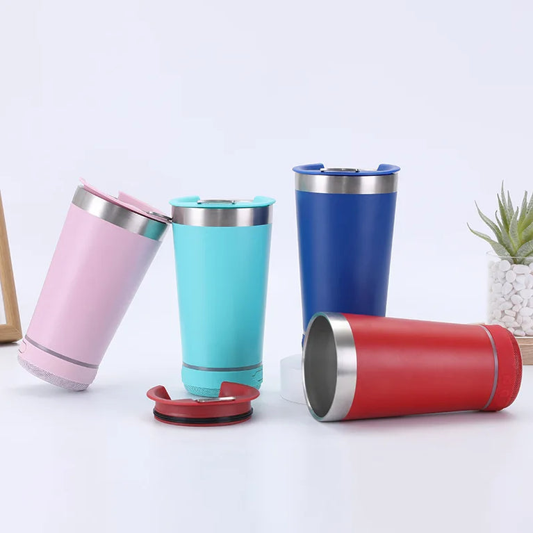 450ml Stainless Steel Vacuum Flask with Bluetooth Speaker Lid