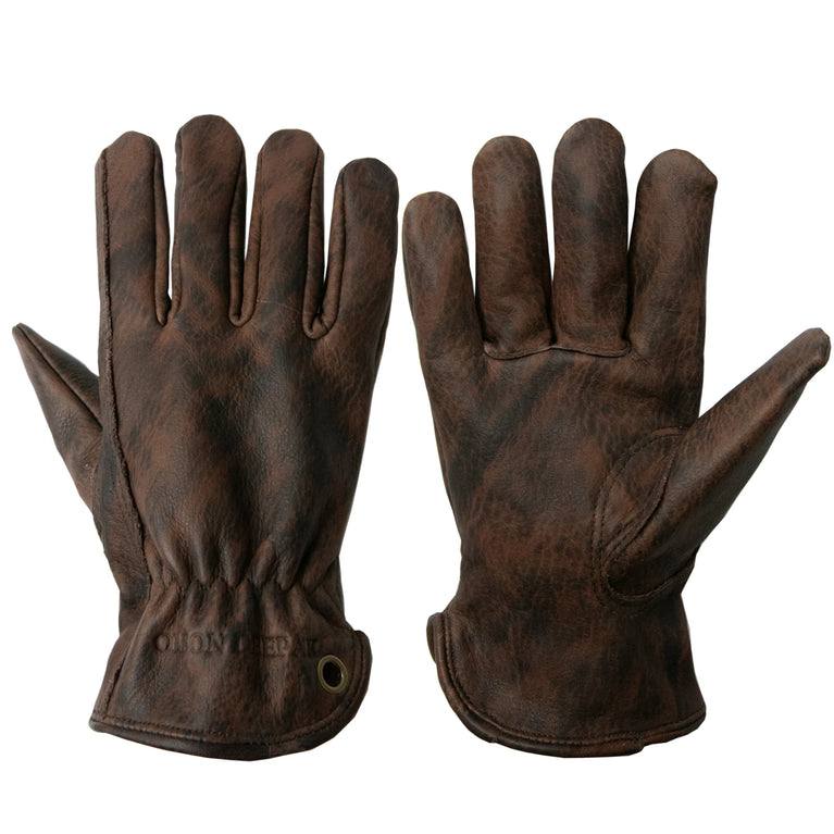 Heavy Duty Cowhide Leather Gardening Gloves Thorn Resistant Work