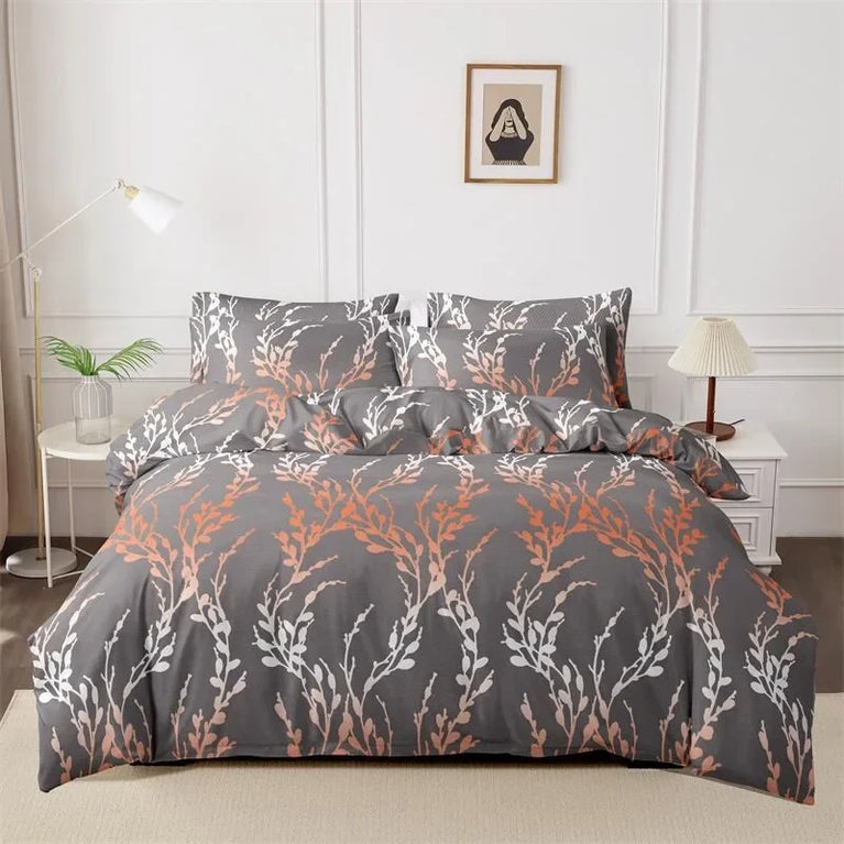 3-Piece Printed Brushed Duvet Cover Set | Soft & Breathable Bedding Collection