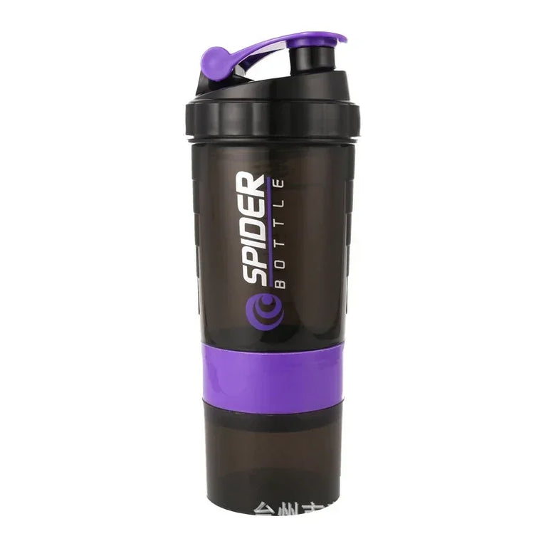 550ML 3 Layer Shaker Protein Mixing Waterbottle Fitness Gym Sports Cup