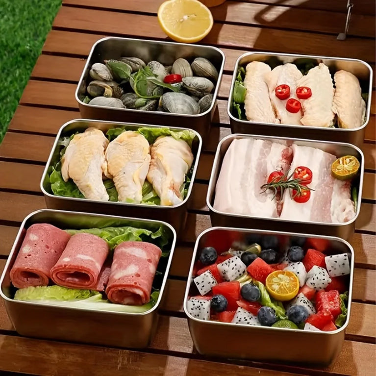 5PC Stainless Steel Food Storage Containers Airtight BPA Free Meal Prep Lunch Set
