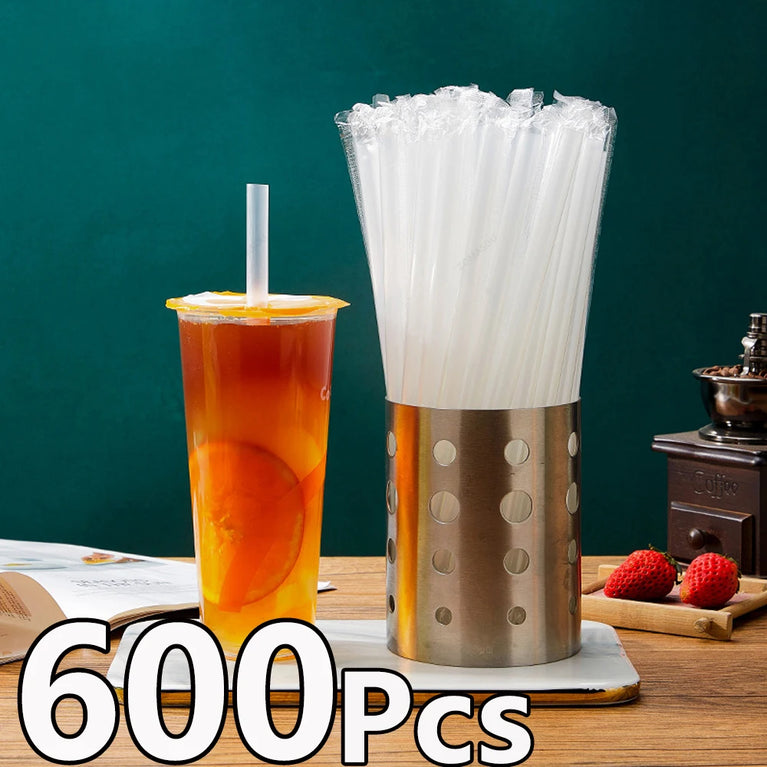 100-600Pc White Jumbo Smoothie Straws Bubble Tea MilkTea Party Use
