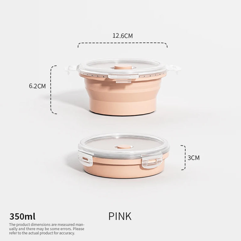 Collapsible Silicone Food Storage Containers with Lids Leakproof