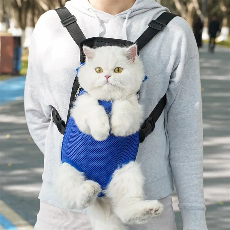 Portable Pet Mesh Backpack | Dual-Shoulder Outdoor Travel Carrier