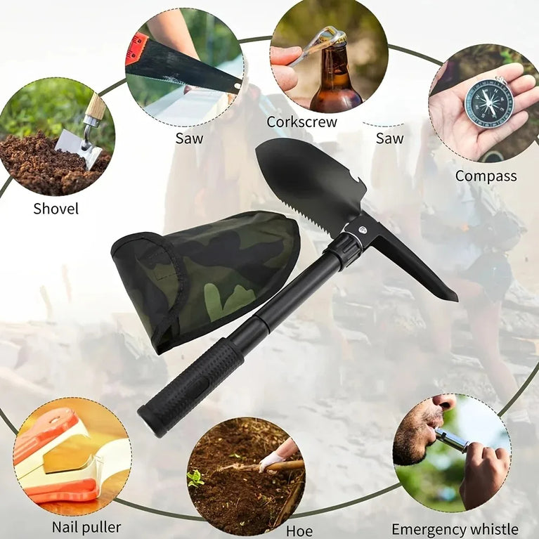 Multifunctional Folding Shovel for Camping Garden and Outdoor Use