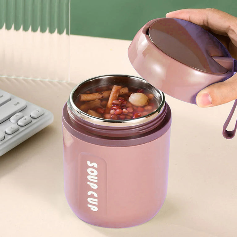 304 Stainless Steel Thermo Soup Cup 530ml 480ml Leakproof Vacuum Insulated Jar