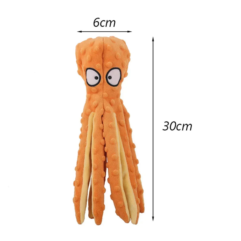 Octopus Plush Puppy Dog Chew Toy Squeaky Crinkle Training Toy Fun