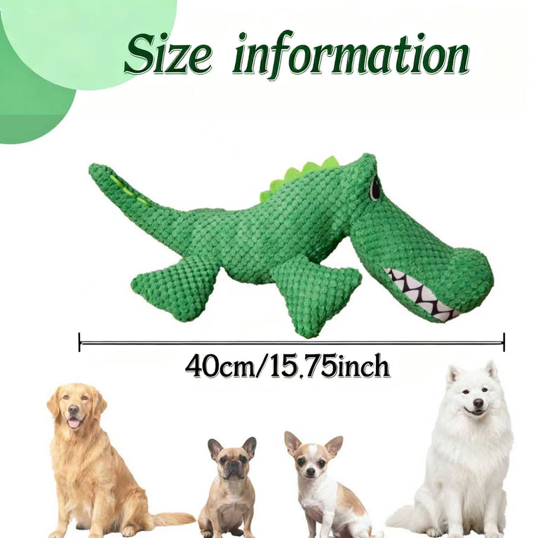 Pet Chew-Resistant Plush Interactive Toy with Sound Dinosaur Shape
