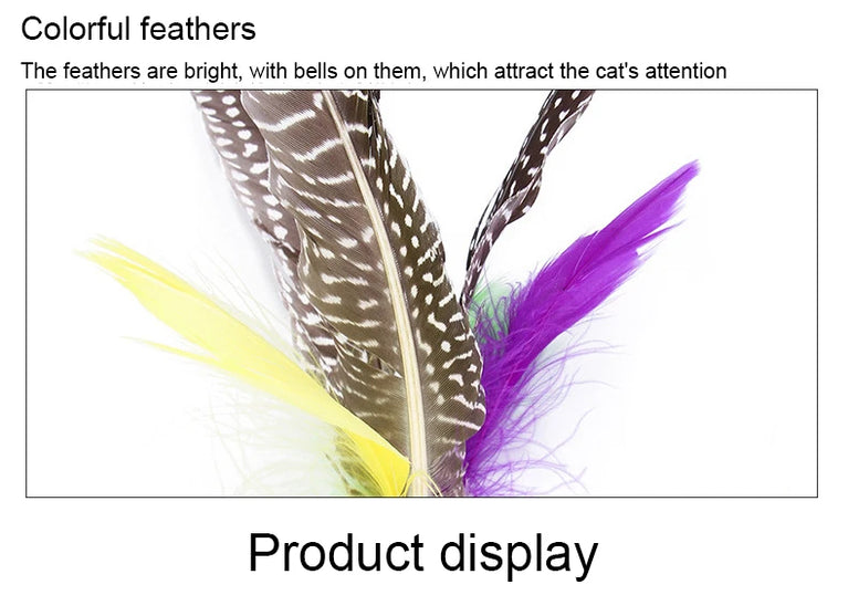 11pcs Replacement Cat Feather Toy Set Retractable Stick Kit Toy