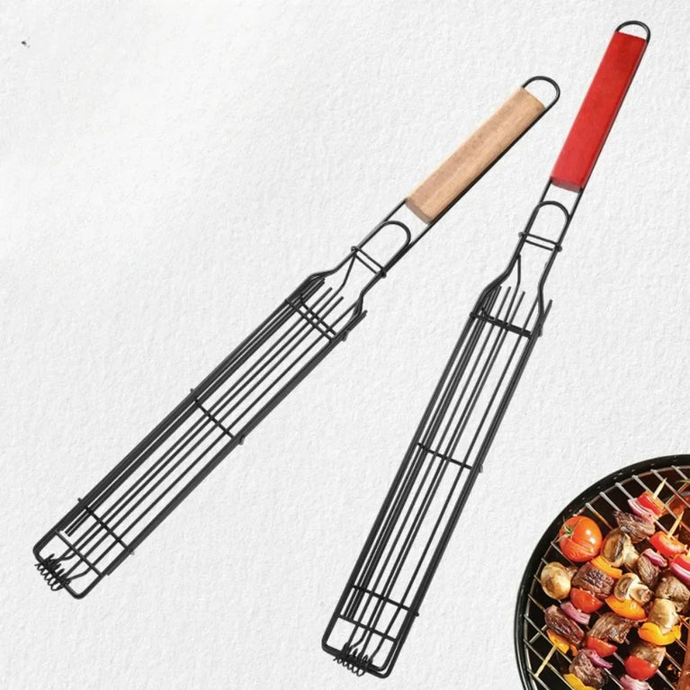 Mini Barbecue Hot Dog Cage | Stainless Steel Non-Stick Grill Basket