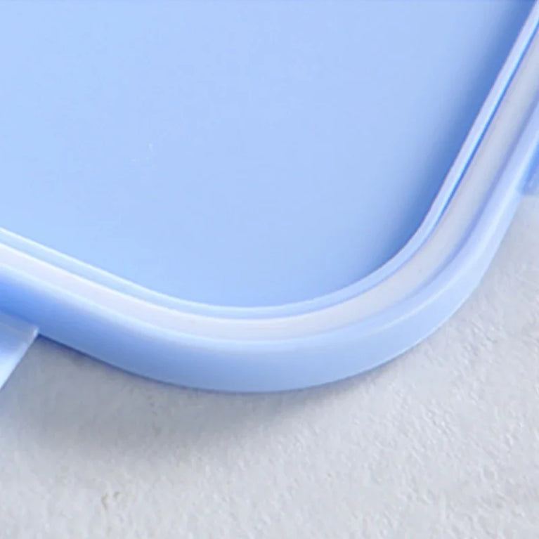 Oval Silicone Bento Lunch Box Microwaveable Leakproof 3 Grid Snack Food Storage Container