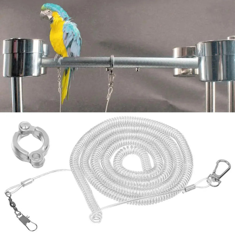Parrot Flying Training Leash & Anti-Bite Leg Ring | Ultra-Light Flexible Harness