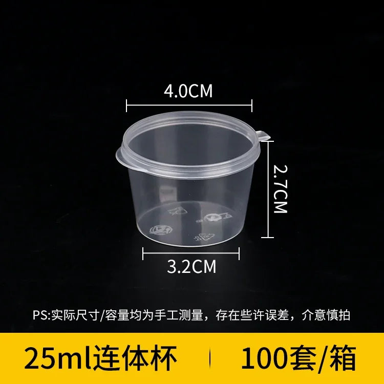 100pcs Disposable Sauce Takeaway Packaging Box Round Sealed Containers With Lid for Chili Oil