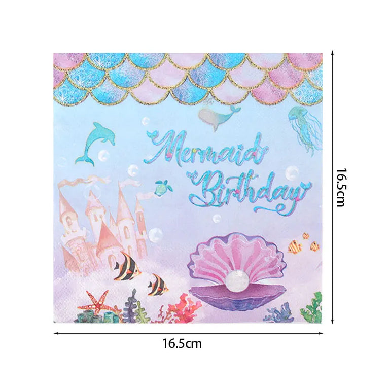 Mermaid Princess Birthday Party Set | Enchanting Disposable Tableware