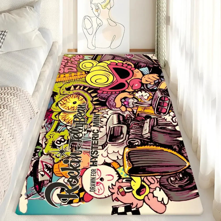 Non-Slip Washable Cartoon Area Rugs for Kids Room and Living