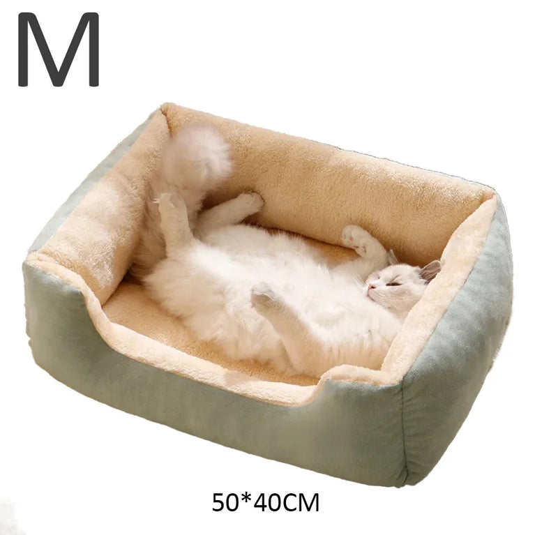 Soft Plush Cat Bed Cushion Basket House for Cats