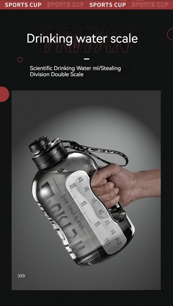 Large Capacity Sports Waterbottle 5L Gym Cycling Camping Fitness Drinking Bottle