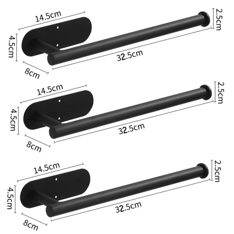 Stainless Steel Paper Towel Holder | Multi-Function Wall Mount & Under Cabinet Rack