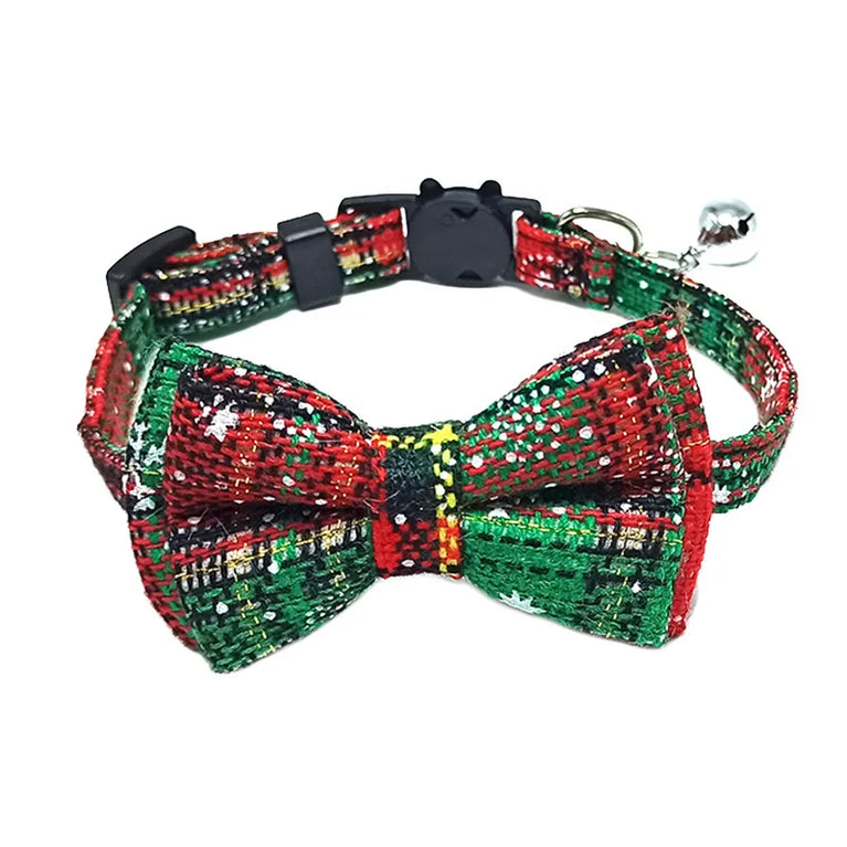 Pet Breakaway Cat Collar Bow Tie Bell Cute Plaid Adjustable
