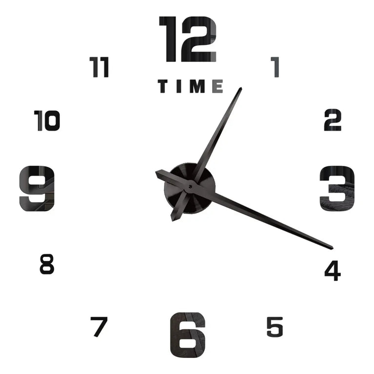 3D DIY Large Wall Clock | Modern Acrylic Mirror Surface Home Décor