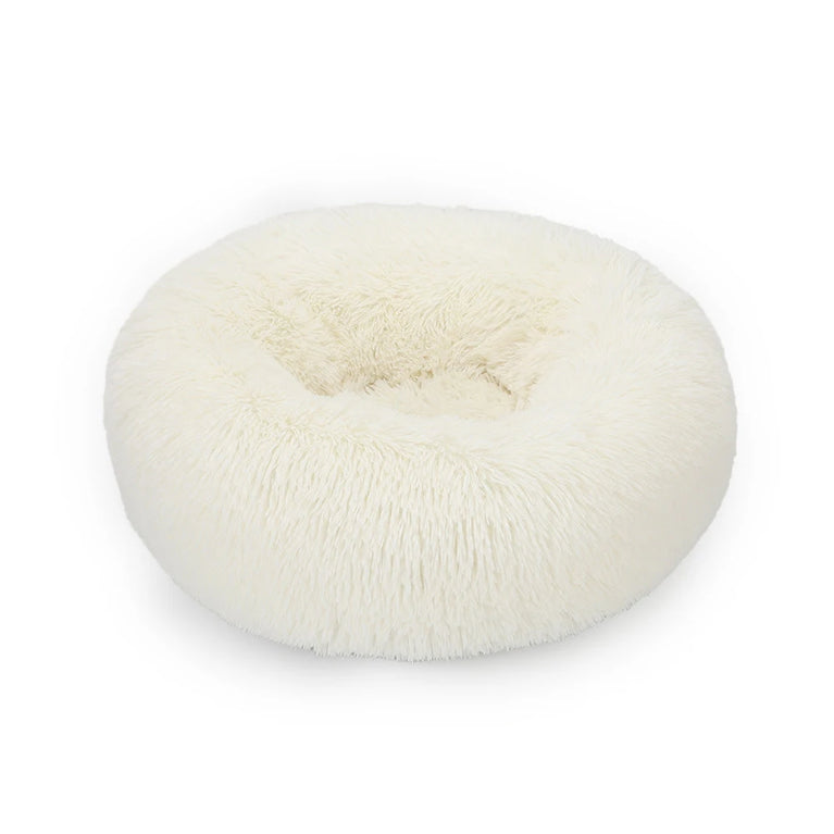 Donut Dog Bed Plush Basket Fluffy Medium Small Washable Warm Round Puppy Bed Mat